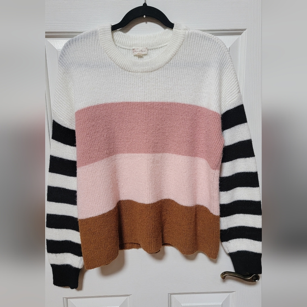 Hem & Thread By Anthropologie Multicolor Striped Sweater Size Large